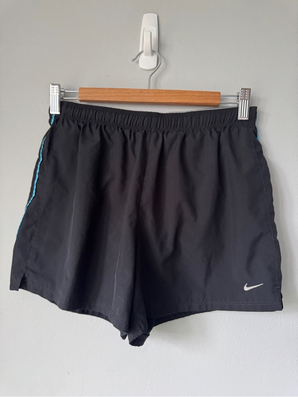 Nike Black Women's Athletic Shorts with Teal Side Trim